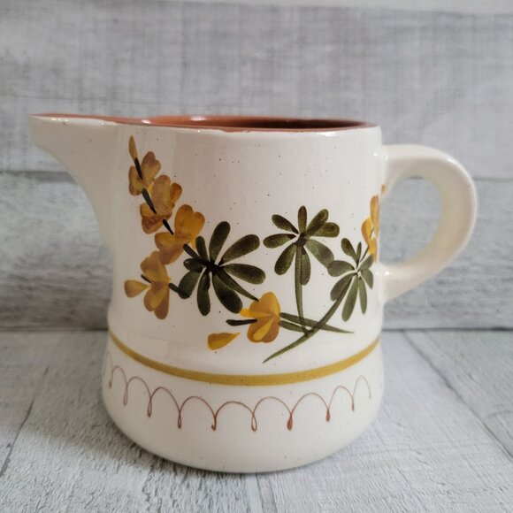 Vintage Stangl Pottery Golden Blossom Creamer Small Pitcher 3.5" Hand-Painted Fl - Picture 2 of 9